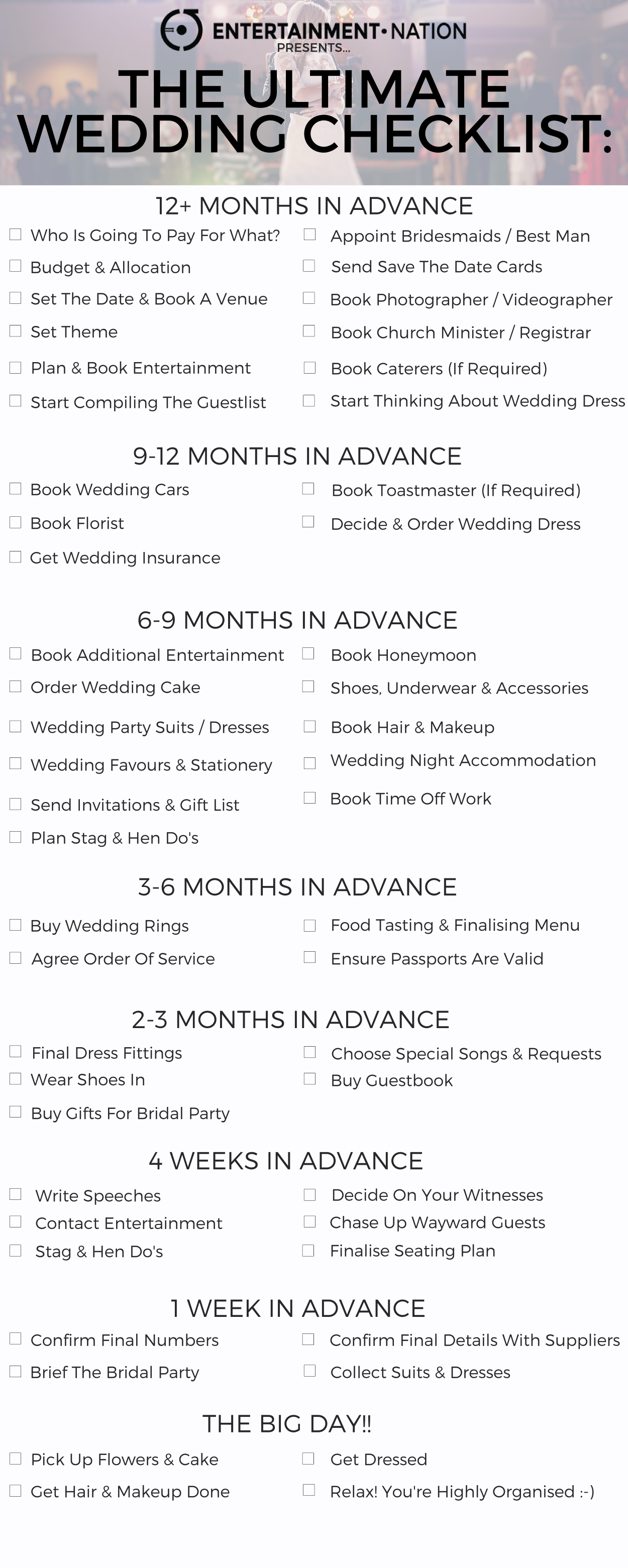 wedding checklist printable editable