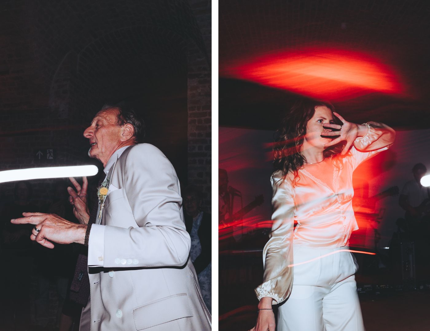 Bride and groom dancing