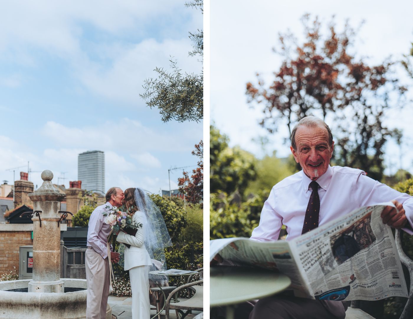 Collage of Nicole and Martin wedding morning